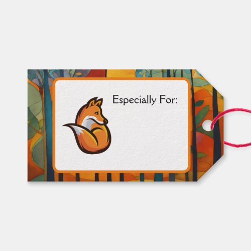 Modern Landscape Stained Glass Forest Gift Tags