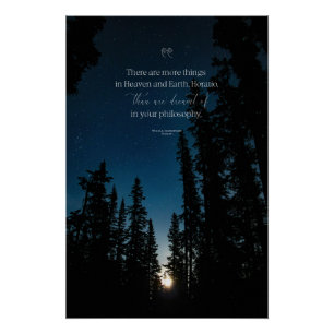 Modern Landscape Starry Sky Inspirational Quote  Poster