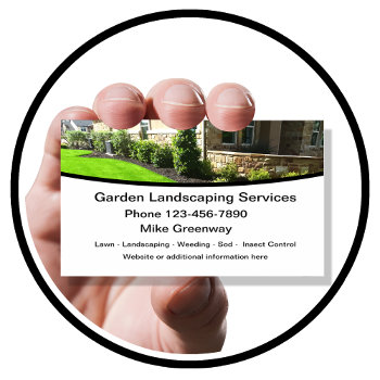 Modern Landscaper And Lawn Maintenance Business Card by Luckyturtle at Zazzle