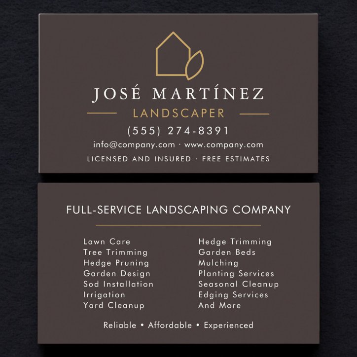 Modern Landscaper Lawn Service Business Card