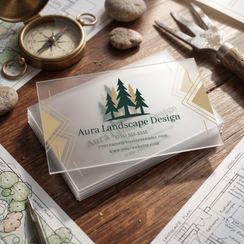 Modern Landscaping Clear Business Cards