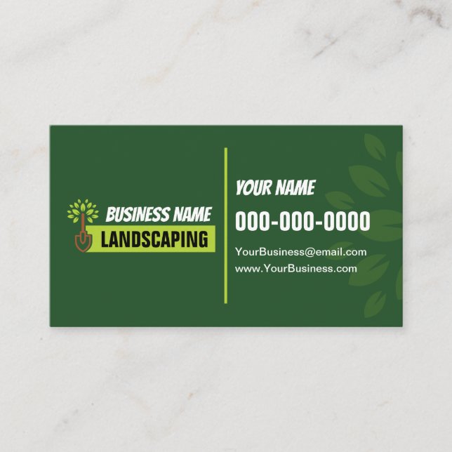 Modern Landscaping Double Sided Business Card (Front)