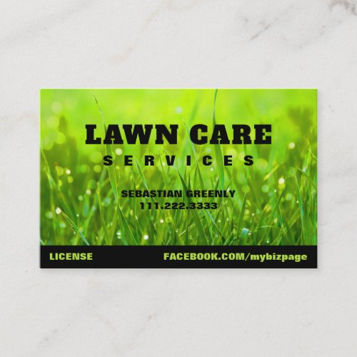  Modern Landscaping Green Grass Lawn Care Business Card