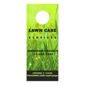 *~* Modern Landscaping Green Grass Lawn Care Door Hanger