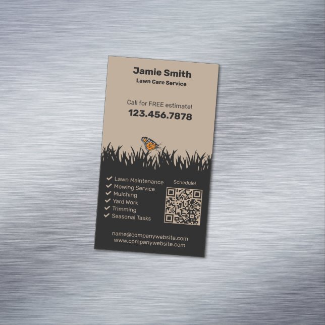 Modern Landscaping - Lawn Care Business Card Magnet (In Situ)
