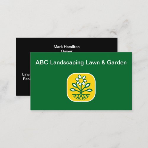 Modern Landscaping Lawn Gardening Business Card