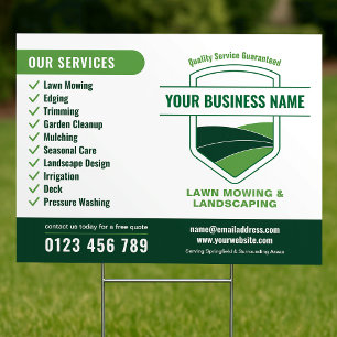Modern Landscaping Lawn Mowing Marketing Sign
