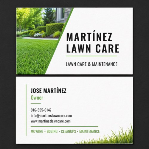 Modern Landscaping Lawn Service Grass Business Card