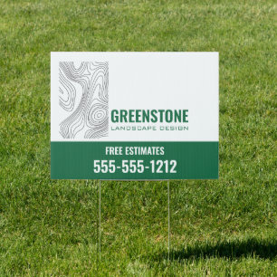Modern Landscaping Minimal Topography Yard Sign
