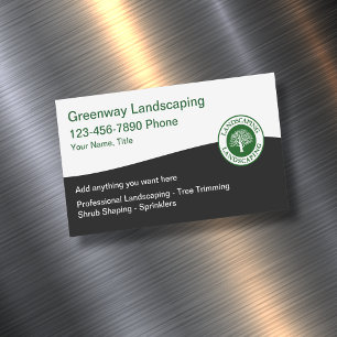 Modern Landscaping Services Magnetic Business Card
