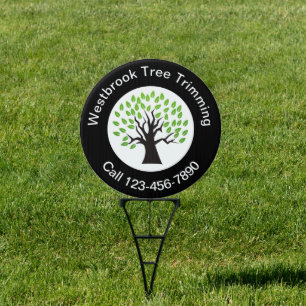 Modern Landscaping Tree Trimming Round Yard Signs