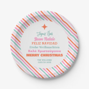 Modern Languages Family Merry Christmas Paper Plates