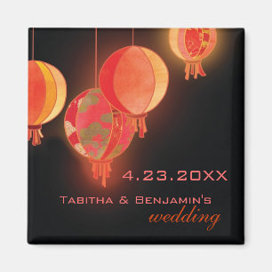 Modern Lanterns Wedding Save the Date Magnet