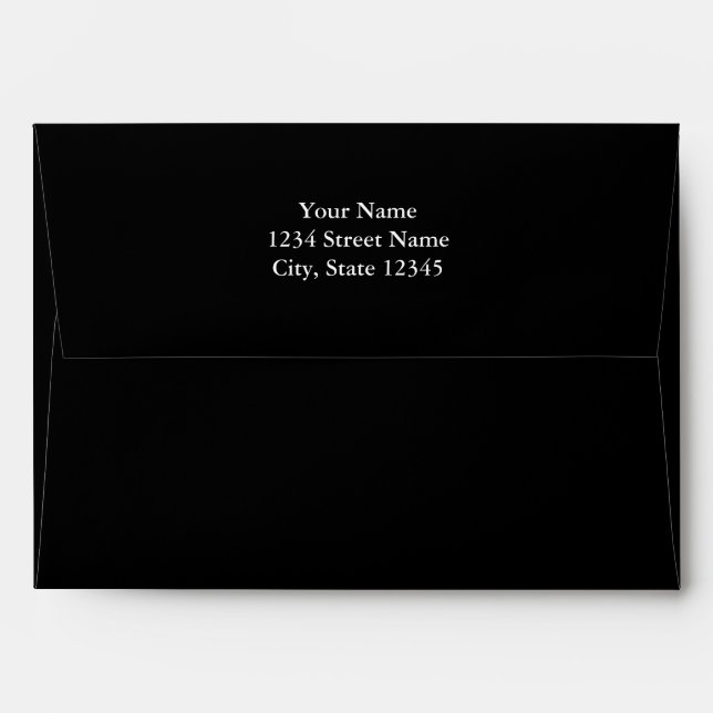 Modern Large Black Chevron Design w/ Custom Text Envelope (Back (Top Flap))