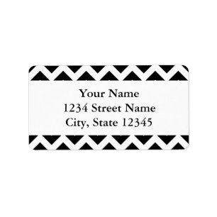 Modern Large Black Chevron Design w/ Custom Text Label