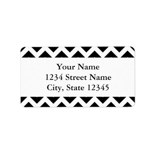 Modern Large Black Chevron Design w Custom Text Label