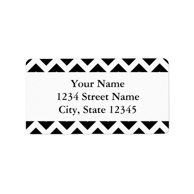 Modern Large Black Chevron Design w/ Custom Text Label (Front)