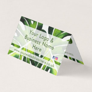 Modern large green palm leaves design business card