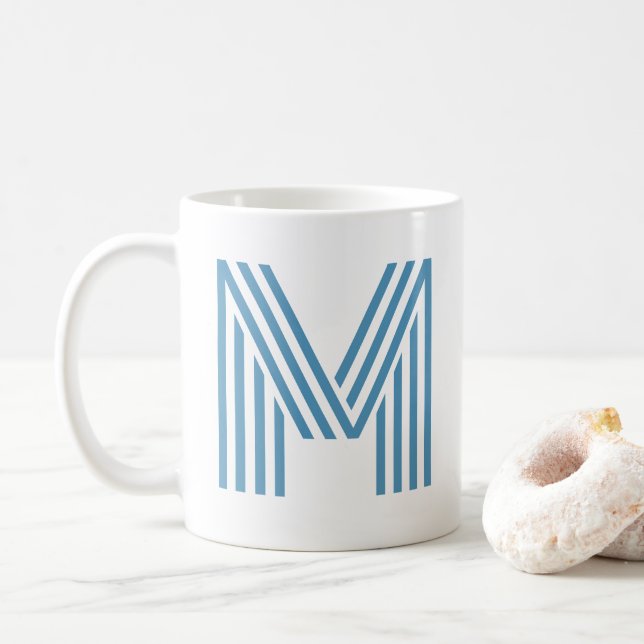 Modern Large Initial Custom Coffee Mug  (With Donut)