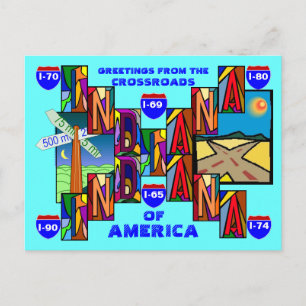 MODERN LARGE LETTER INDIANA GREETINGS POSTCARD! POSTCARD