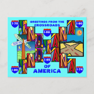 MODERN LARGE LETTER INDIANA GREETINGS POSTCARD! POSTCARD