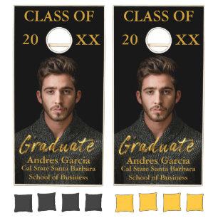 Modern Large Photo Class of Graduate Cornhole Set