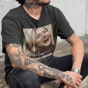 Modern Large Photo Funeral Memorial T-Shirt