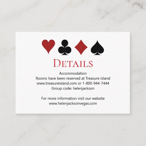 Modern Las Vegas Casino Card Suits Wedding Details