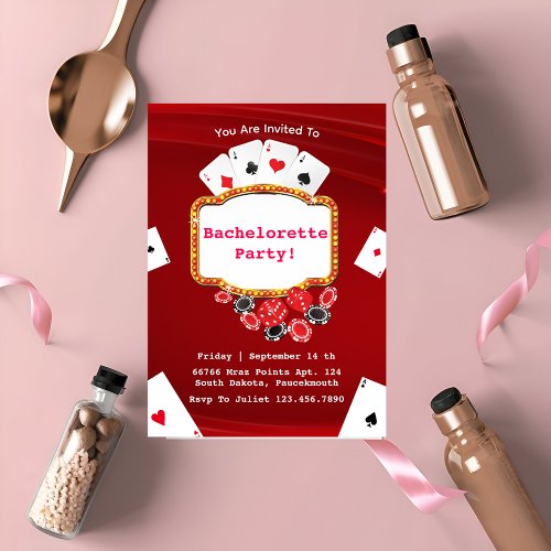 modern Las Vegas pink bachelorette party weekend Invitation