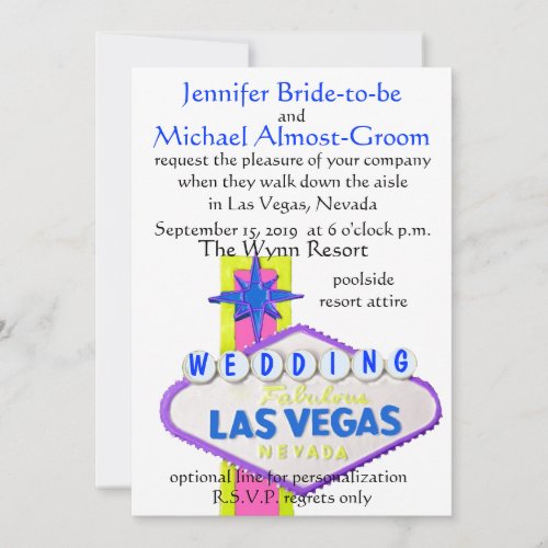 Modern Las Vegas Wedding Personalized Invites