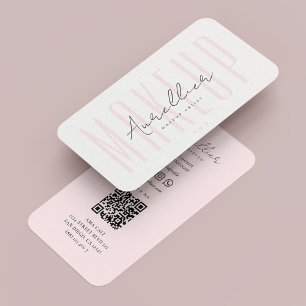 Modern Lashes Makeup artist Nail Tech Pastel Pink  Business Card