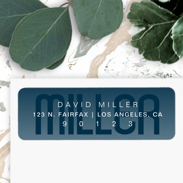 Modern Last Name Subtle Very Dark Blue Gradient Label (Creator Uploaded)