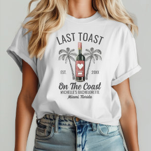Modern Last Toast Beach Bachelorette Bridesmaid T-Shirt