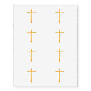 Modern Latin Christian Cross Temporary Tattoos