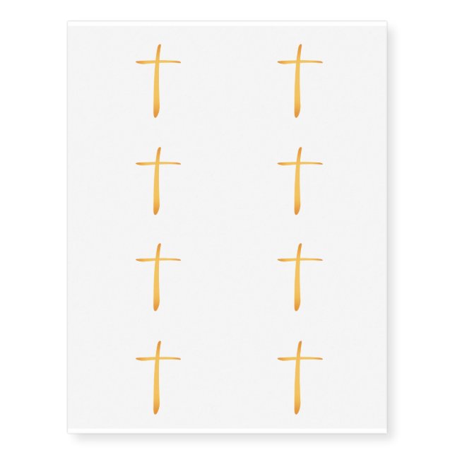 Modern Latin Christian Cross Temporary Tattoos (Front)