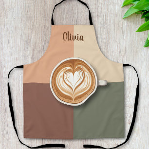 Modern Latte Art Heart  Apron