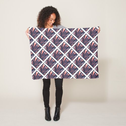 Modern Lattice Pattern Contemporary Abstract Fleece Blanket