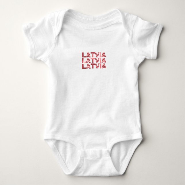 Modern Latvia latvian Flag Country Souvenir  Baby Bodysuit (Front)