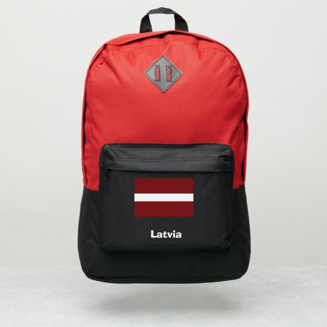 Modern Latvia latvian Flag Country Souvenir  Port Authority® Backpack (Front)