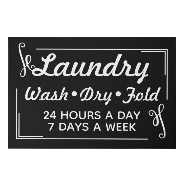 Modern Laundry Room Wash Dry Fold 36X24 Faux Canvas Print (Front)