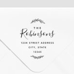 Modern Laurel Family Name Return Address Self-inking Stamp<br><div class="desc">Custom-designed return address stamp featuring personalized modern hand calligraphy family name and elegant hand-drawn style laurel wreath. Perfect for regular mails,  holiday cards,  invitations,  and more!</div>