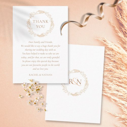 Modern Laurel Garland Wedding Thank You Place Card