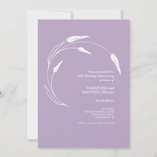 Modern Lavender 50th Wedding Anniversary Invites