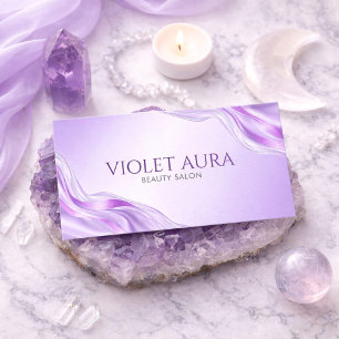 Modern Lavender Agate Marble Metallic Purple Business Card
