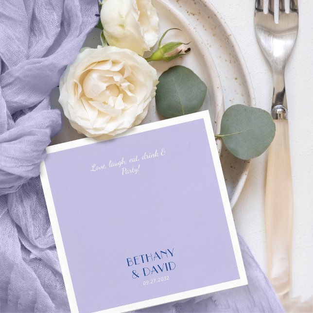 Modern Lavender and Blue Wedding Napkins (Creator Uploaded)