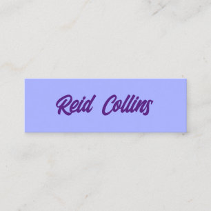Modern Lavender and Purple Bold Script Mini Business Card