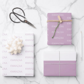 Modern lavender and white Kwanzaa Wrapping Paper Sheets