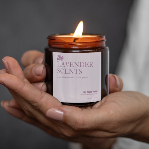 Modern Lavender candle product label