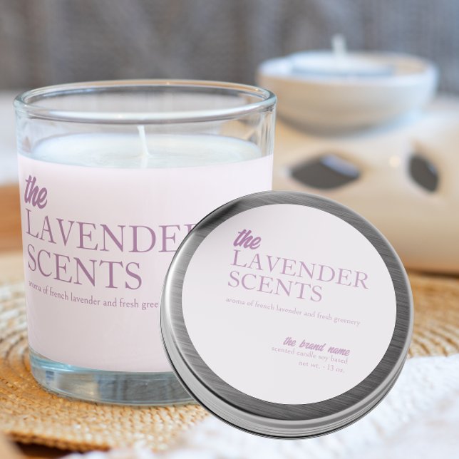 Modern Lavender candle round sticker (Creator Uploaded)