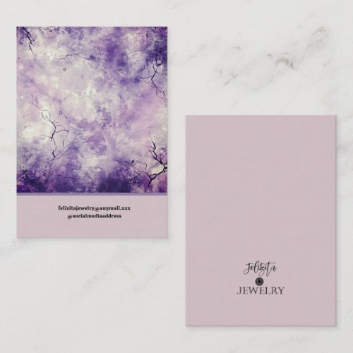 Modern Lavender Colored Earring Display  Business Card